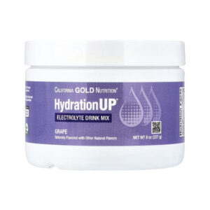 HydrationUP Mistura para Bebida de Eletrólitos com Cálcio Potássio Vitamina C e Vitamina E Uva 227 g - California Gold Nutrition