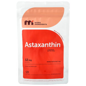 Micro Ingredients - Astaxantina 12 mg 120 Cápsulas Softgel