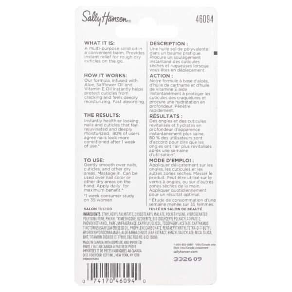 Sally Hansen - Bálsamo de Óleo para Reabilitação de Cutículas 6 g