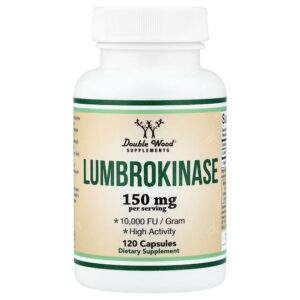 Double Wood Supplements - Lumbroquinase 120 Cápsulas (75 mg por Cápsula)