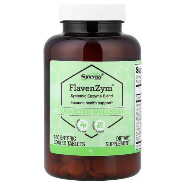 Vitacost - Synergy FlavenZym 180 Comprimidos com Revestimento Entérico