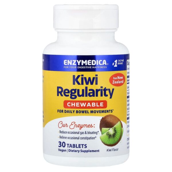 Enzymedica - Comprimidos Mastigáveis Kiwi Regularity Kiwi 30 Comprimidos
