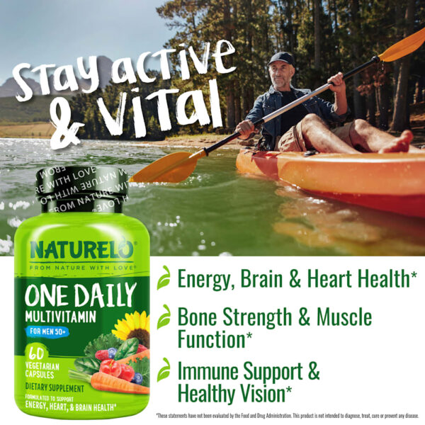 NATURELO - Multivitamínico Diário para Homens Acima de 50 Anos 60 Cápsulas Vegetarianas