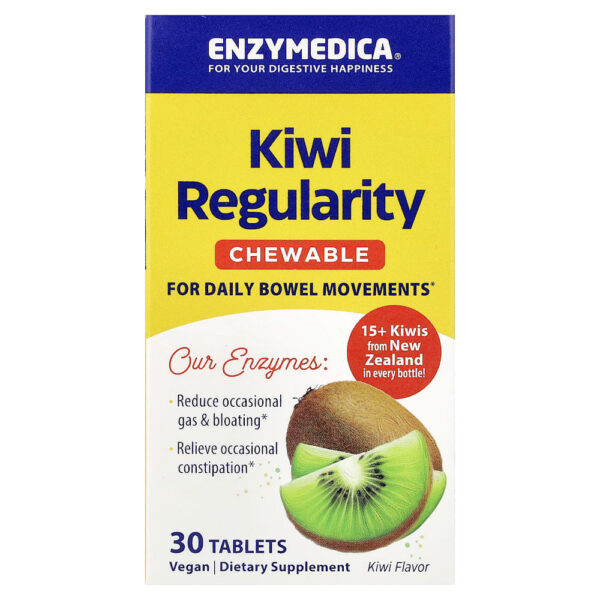 Enzymedica - Comprimidos Mastigáveis Kiwi Regularity Kiwi 30 Comprimidos
