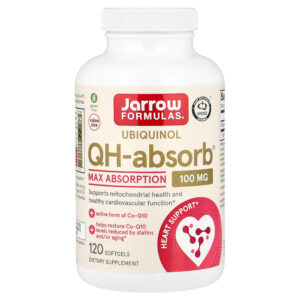 Jarrow Formulas - Ubiquinol QH-Absorb Absorção Máxima 100 mg 120 Cápsulas Softgel