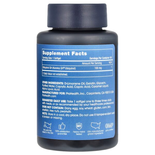 ProHealth Longevity - Ubiquinol CoQ-10 100 mg 60 Cápsulas Softgel