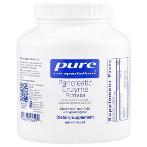 Pure Encapsulations - Fórmula de Enzimas Pancreáticas 180 Cápsulas (500 mg por Cápsula)