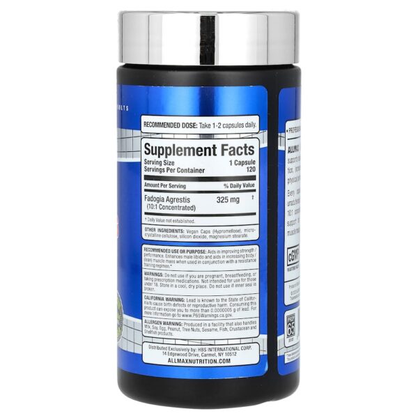 ALLMAX - Essentials Fadogia Agrestis 325 mg 120 Cápsulas