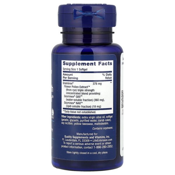 111-3.jpg Life Extension - ProstaPollen de Potência Tripla 30 Cápsulas Softgel (378 mg por Cápsula Softgel)