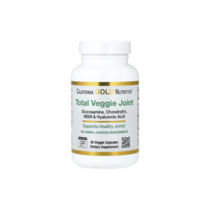 Fórmula de Suporte às Articulações Total Veggie Articulações com Glicosamina Condroitina MSM e Ácido Hialurônico 90 Cápsulas Vegetais - California Gold Nutrition