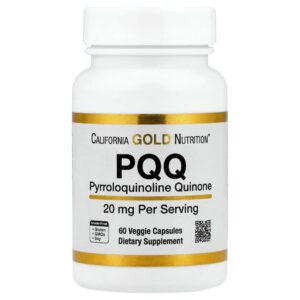 California Gold Nutrition - PQQ 20 mg 60 Cápsulas Vegetais