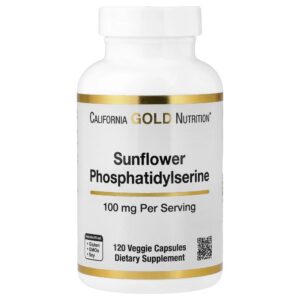 California Gold Nutrition - Fosfatidilserina de Girassol 100 mg 120 Cápsulas Vegetais