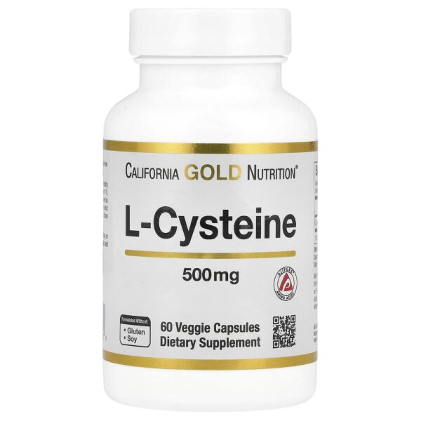 California Gold Nutrition - L-cisteína AjiPure 500 mg 60 Cápsulas Vegetais