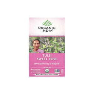 Chá Tulsi Sweet Rose Sem Cafeína 18 Saquinhos - Organic India