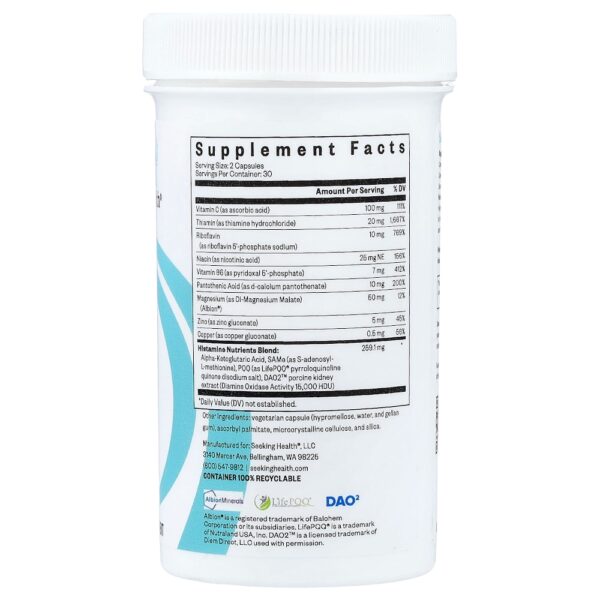 Seeking Health - Nutrientes para Histamina 60 Cápsulas