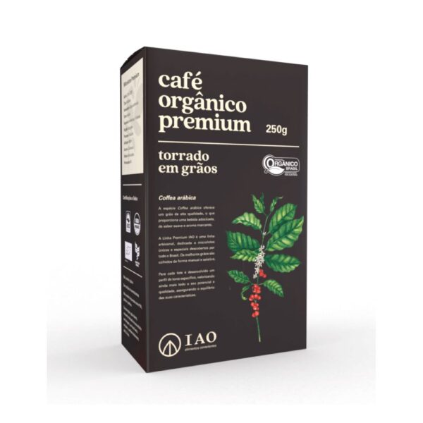 Café Orgânico Premium Torrado em Grãos 100% Arábica 250g - IAO