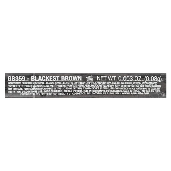 L.A. Girl - Lápis para Sobrancelhas Shady Slim GB359 Marrom Mais Escuro 0 g