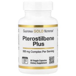 12-15.jpg California Gold Nutrition - Pterostilbeno Plus com Mirtilo Selvagem em Pó 60 Cápsulas Vegetais