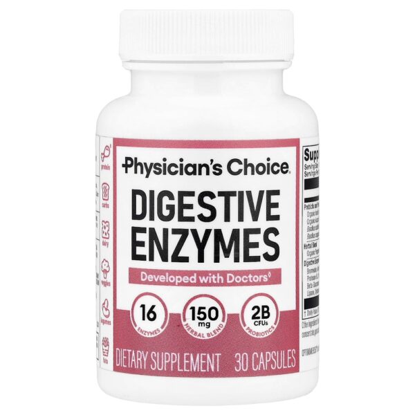 Physician's Choice - Enzimas Digestivas com Prebióticos + Probióticos 30 Cápsulas