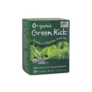 Chá Organic Green Kick 24 sachês - Now Real Tea