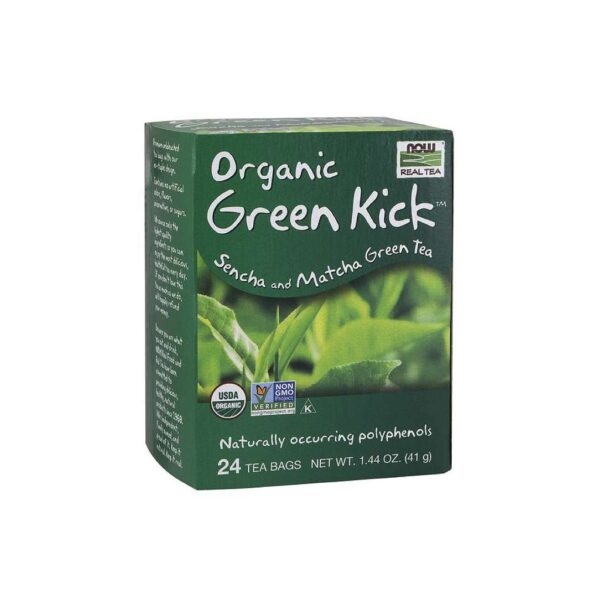 Chá Organic Green Kick 24 sachês - Now Real Tea