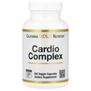 California Gold Nutrition - Complexo para o Coração com Mistura CardioAmino Mistura CardioPhyto e Coenzima Q10 180 Cápsulas Vegetais