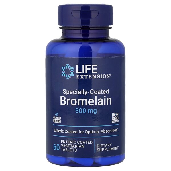127-6.jpg Life Extension - Bromelina Revestimento Especial 60 Comprimidos Vegetarianos com Revestimento Entérico