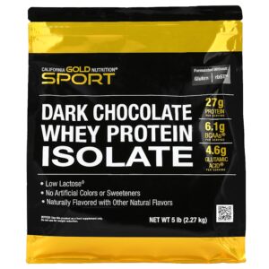 California Gold Nutrition - Sport Whey Protein Isolado Sabor Chocolate Amargo 2,27 kg