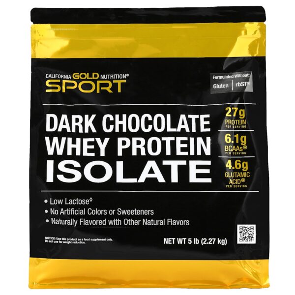 California Gold Nutrition - Sport Whey Protein Isolado Sabor Chocolate Amargo 2,27 kg