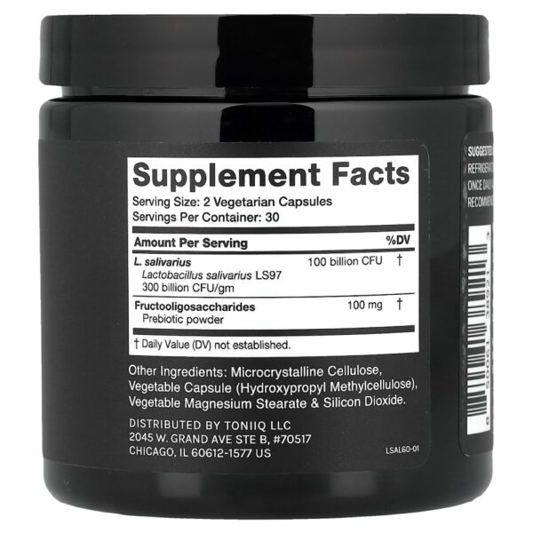 Toniiq - Lactobacillus salivarius 60 Cápsulas