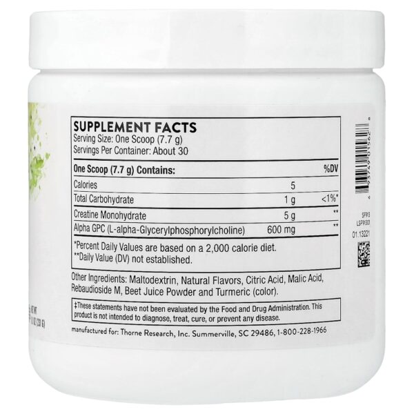 Thorne - Creatina + Alfa GPC Limonada de Melancia 231 g