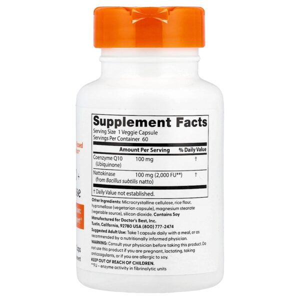 Doctor's Best - CoQ10 + Nattoquinase 60 Cápsulas Vegetais