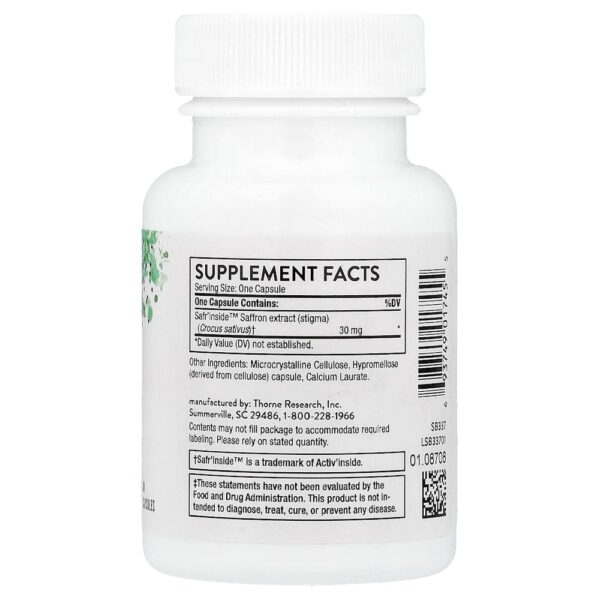 13-25.jpg Thorne - Açafrão para Alívio Rápido 30 Cápsulas (30 mg por Cápsula)