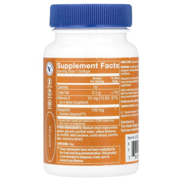 The Vitamin Shoppe - Ubiquinol CoQ-10 30 Cápsulas Softgel