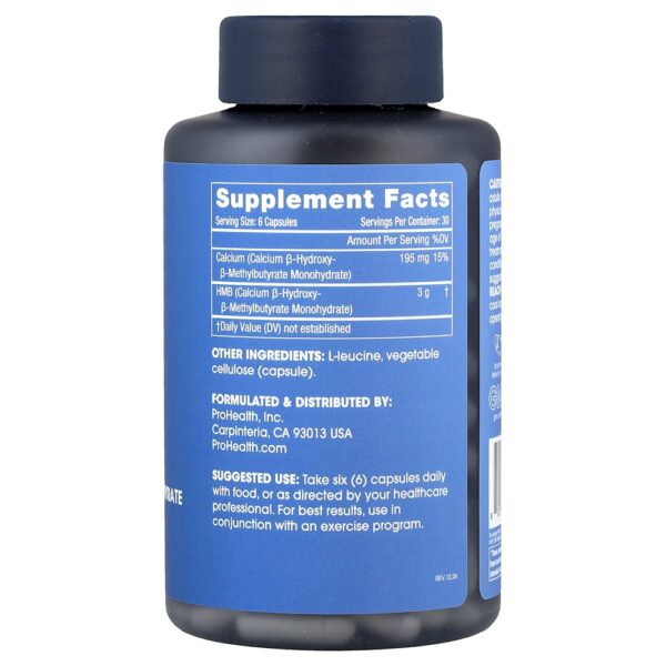 ProHealth Longevity - HMB B-Hydroxy-B-Methylbutyrate 180 Cápsulas