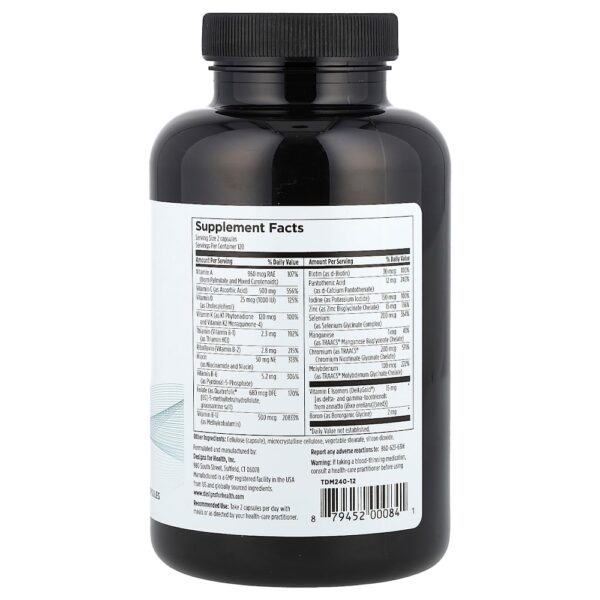 Designs For Health - Multivitamínico Duas Vezes ao Dia 240 Cápsulas Vegetarianas