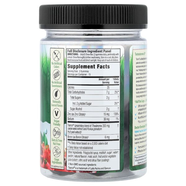 Irwin Naturals - Gomas Testosterone UP Sabor de Pico Romã e Pitaia 30 Gomas