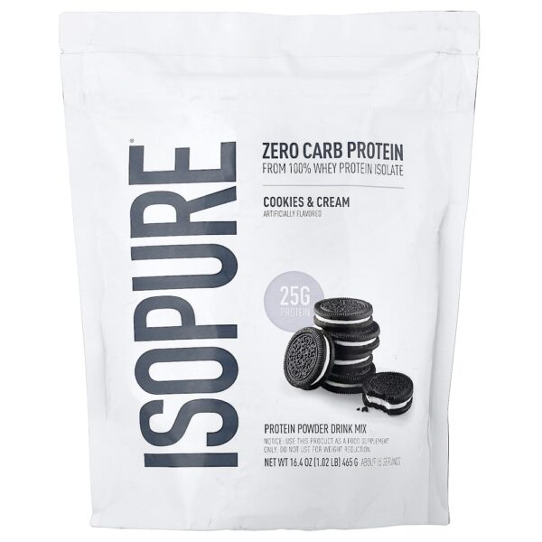 Isopure - Proteína em Pó Sem Carboidratos Cookies e Creme 465 g
