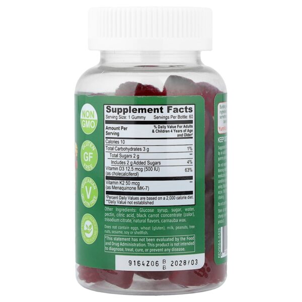 YumVs - Infantil Gomas de Vitaminas D3 + K2 Sabor Morango 60 Gomas