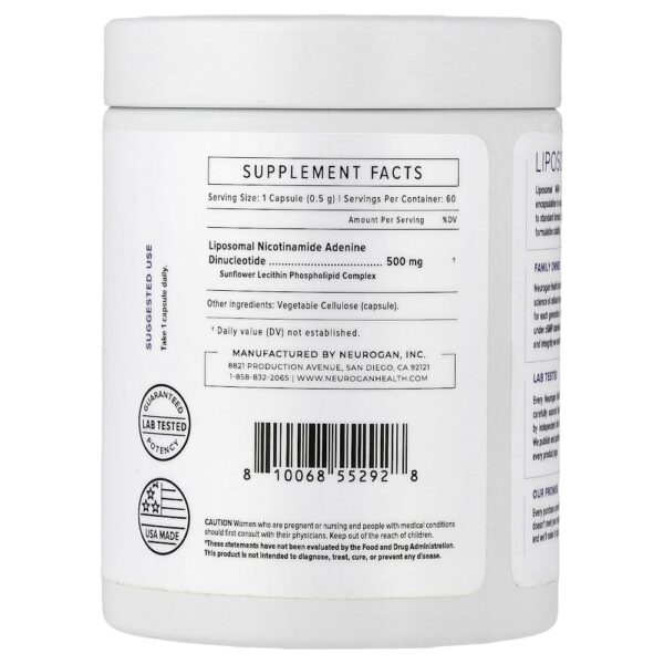 Neurogan Health - NAD+ Lipossomal 500 mg 60 Cápsulas