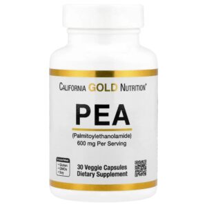 California Gold Nutrition - PEA (Palmidrol) 30 Cápsulas Vegetais (300 mg por Cápsula)