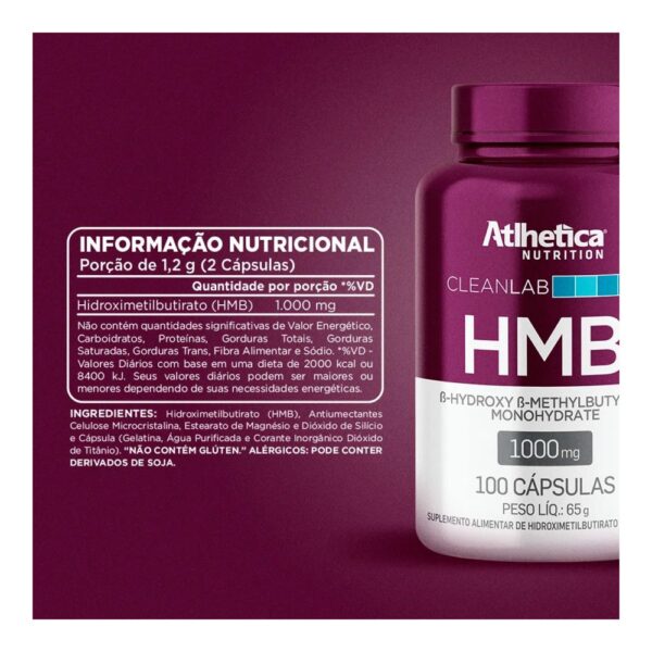 CLEANLAB HMB 1000mg 100 Cápsulas - Atlhetica