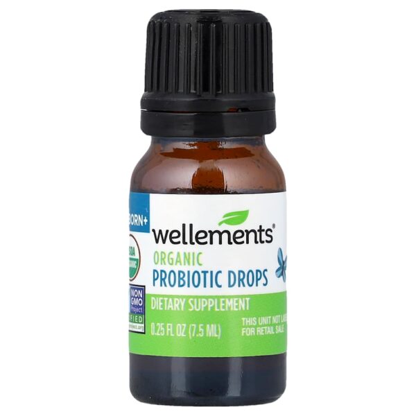 Wellements Probiótico Orgânico em Gotas para Bebês Recém-Nascidos+ 7,5 ml