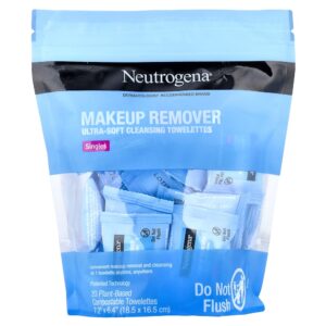Neutrogena - Removedor de Maquiagem Lenços para Limpeza Ultramacio Individuais 20 Lenços Compostáveis à Base de Plantas