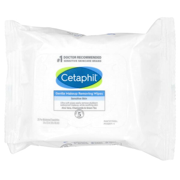 Cetaphil - Toalhetes suaves para remoção de maquiagem 25 toalhetes pré-umedecidos