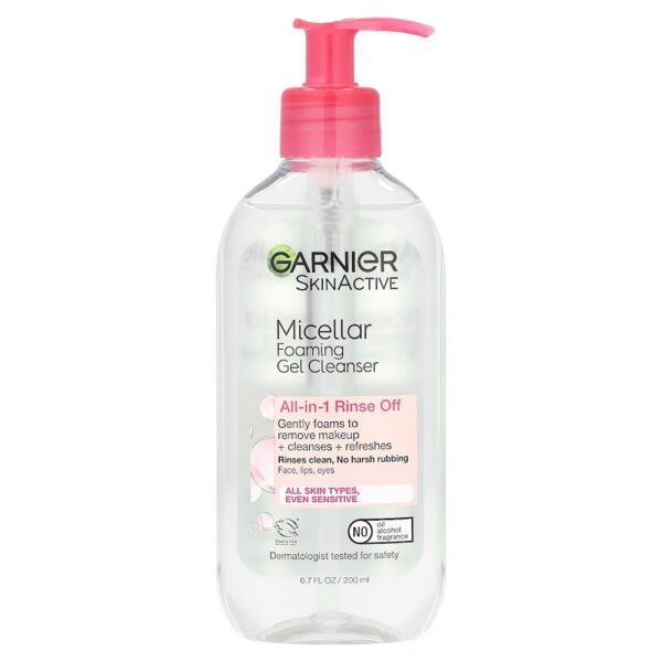 Garnier - SkinActive Gel de Limpeza Micelar Espumante All-in-1 Rinse Off 200 ml