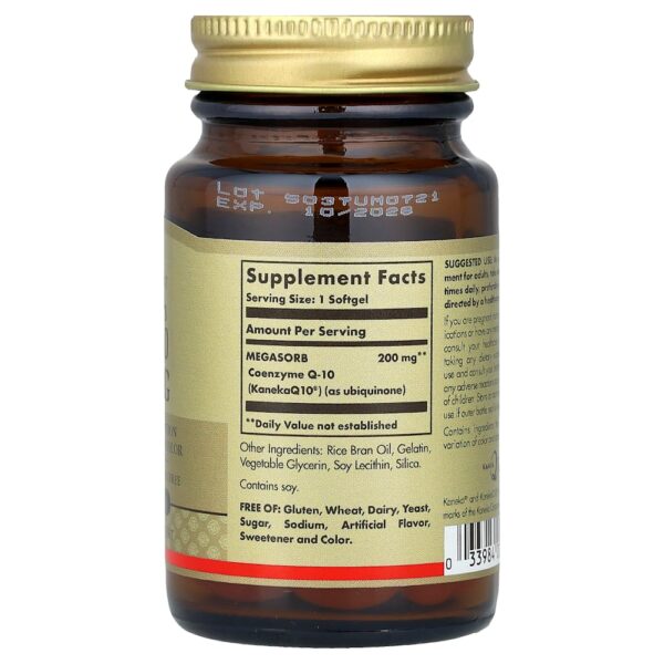 Solgar - Megasorb CoQ-10 200 mg 30 Cápsulas Softgel