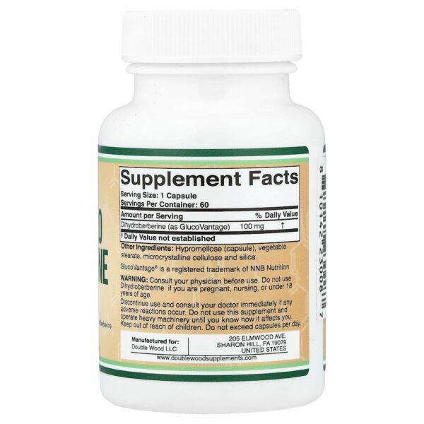 Double Wood Supplements - Dihidroberberina 100 mg 60 Cápsulas