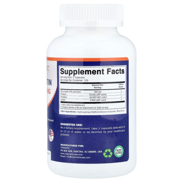Vitamatic - Pancreatina 250 Cápsulas