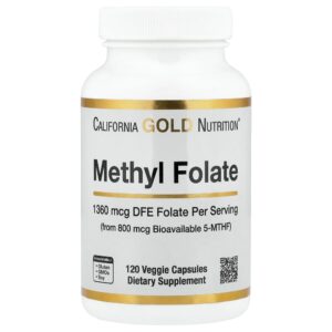 California Gold Nutrition - Metilfolato e Vitamina C 120 Cápsulas Vegetais